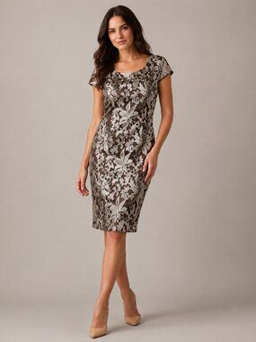 calvin klein embroidered mesh dress Calvin Klein Trapeze Dress Knee-Length Dresses